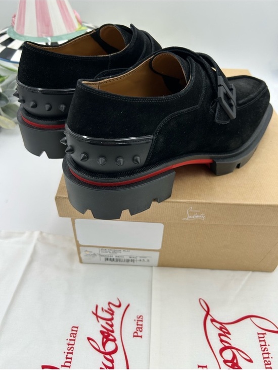 Men\'s Christian Louboutin OUR GEORGES Black Suede Strap Loafers. Size 43.5 main image 7
